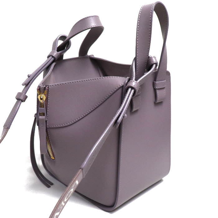 LOEWE ロエベ ハンモック コンパクト 2Wayショルダーバッグ ペールオーバジーングレーズ(パープル系) A538H13X07 レディース 中古 美品_画像2