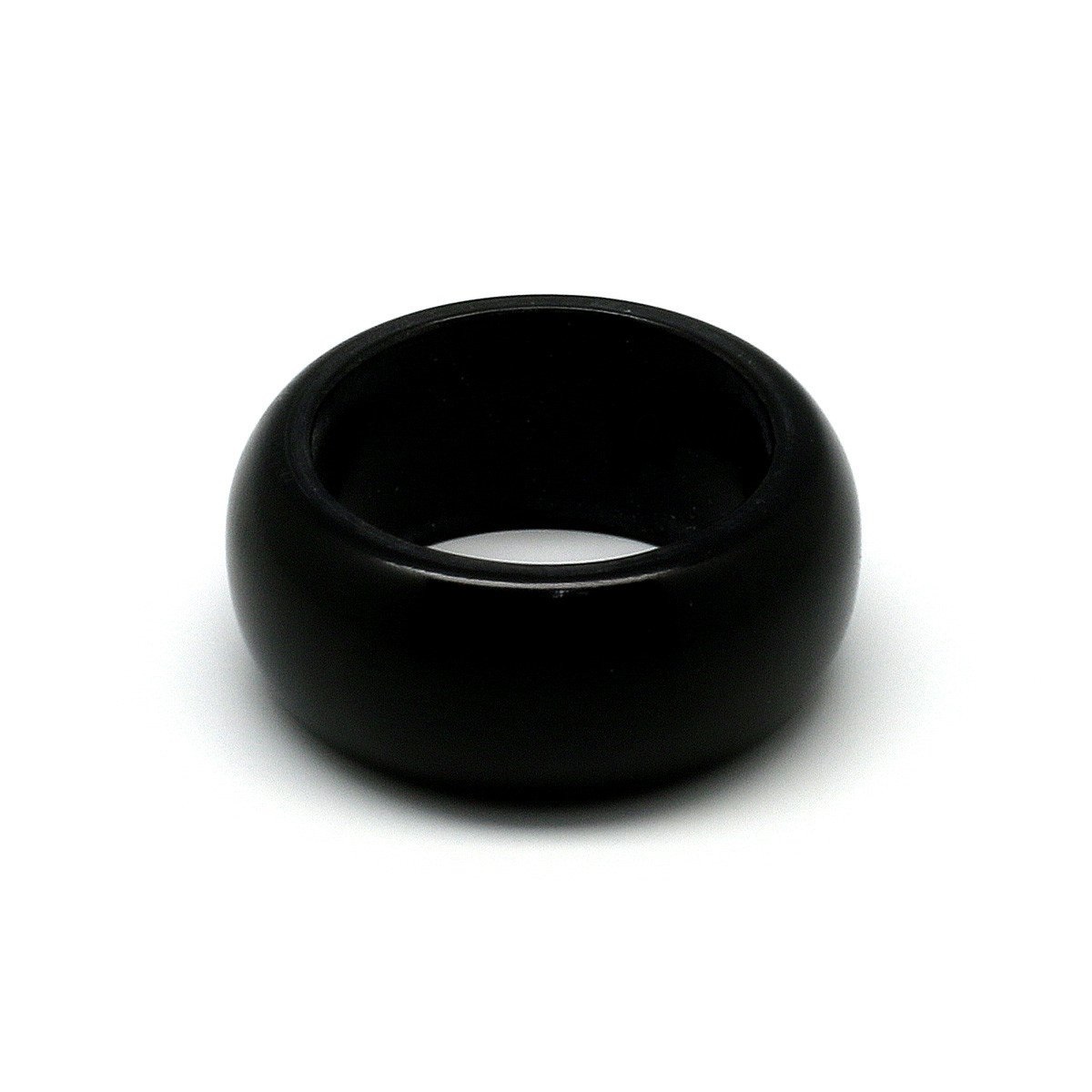 【新品】 水牛の角 指輪 シンプルリング 黒 ブラック 10号-幅1.0cm バッファローホーンアクセサリー クリックポストなら送料￥185_画像1