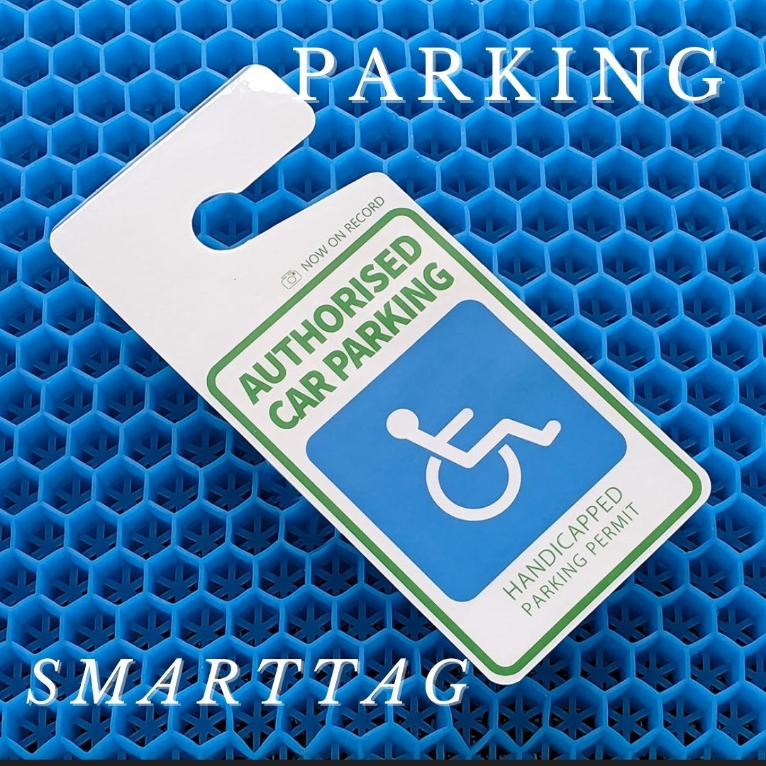 ちょっぴりおしゃれ　スマートタグ　「車椅子」　パーキングタグ　軽量　しなやか　UVカット　掛けるタイプ　車いす　介護　思いやり駐車場_画像3