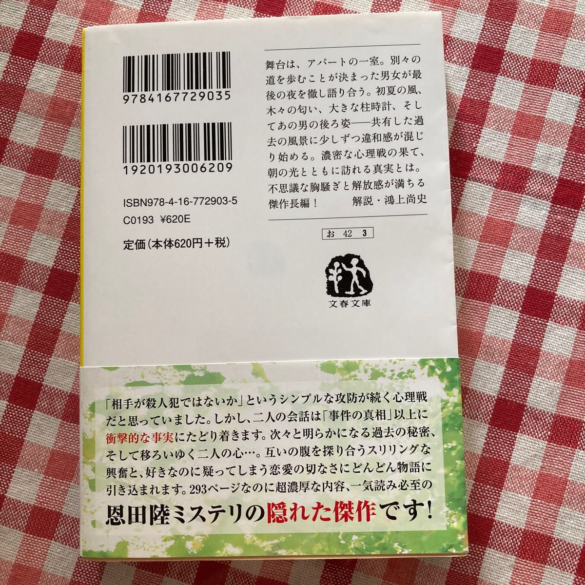 恩田陸 木漏れ日に泳ぐ魚 文庫本