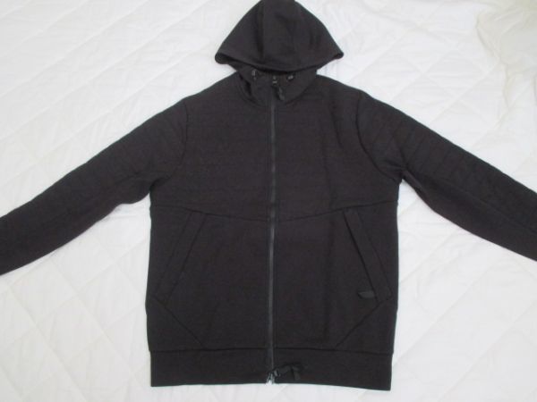 L2313【H&M SPORT/エイチ&エム スポーツ】セットアップ/スウェット上下/フード/フーディ/フルジップ/黒・ブラック系/ジャージ/メンズ/USED_画像3