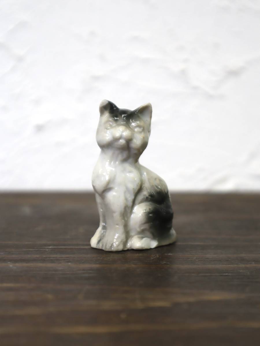 ビンテージ 陶器キャットオブジェ インテリア 雑貨 置物 猫 ネコ 焼き物 cat おしゃれ 可愛い動物 アメリカ 子猫 親猫 面白い 逆輸入 古い_画像1