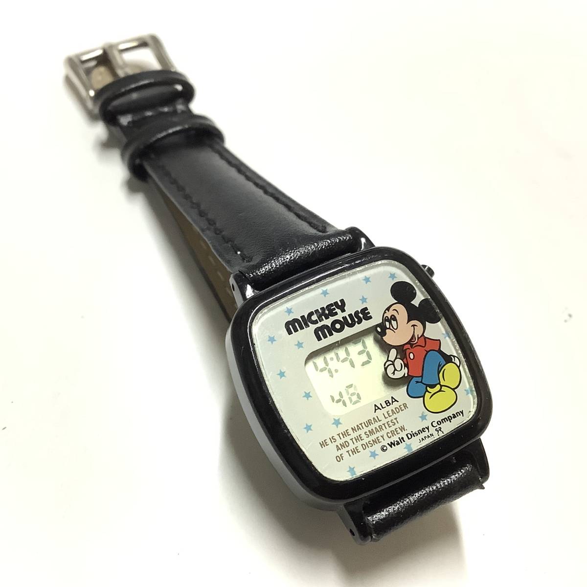 [ retro редкий товар, батарейка & заменен ремень .] Seiko Alba SEIKO ALBA Mickey Mouse цифровой наручные часы герой часы 