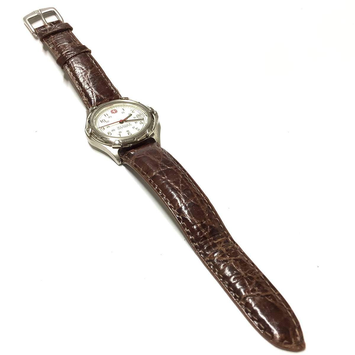 【中古品、稼働中】スイス製 ウェンガー WENGER SAK カレンダー付き 腕時計 クォーツ メンズウォッチの画像4