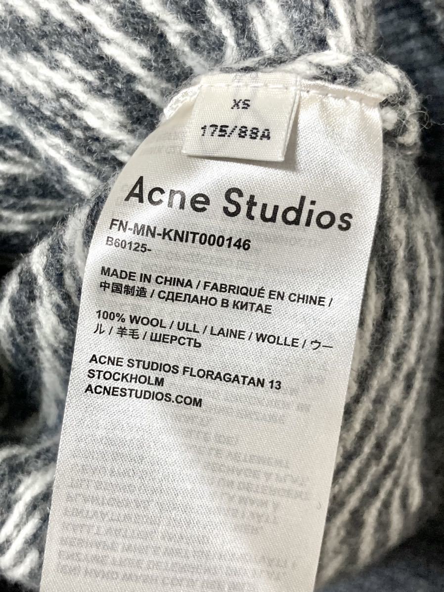 アクネストゥディオズ　acne studios ヘリンボーン　幾何柄　総柄　セーター　ニット　ユニセックス　レディース グレー　ウール　厚手_画像7