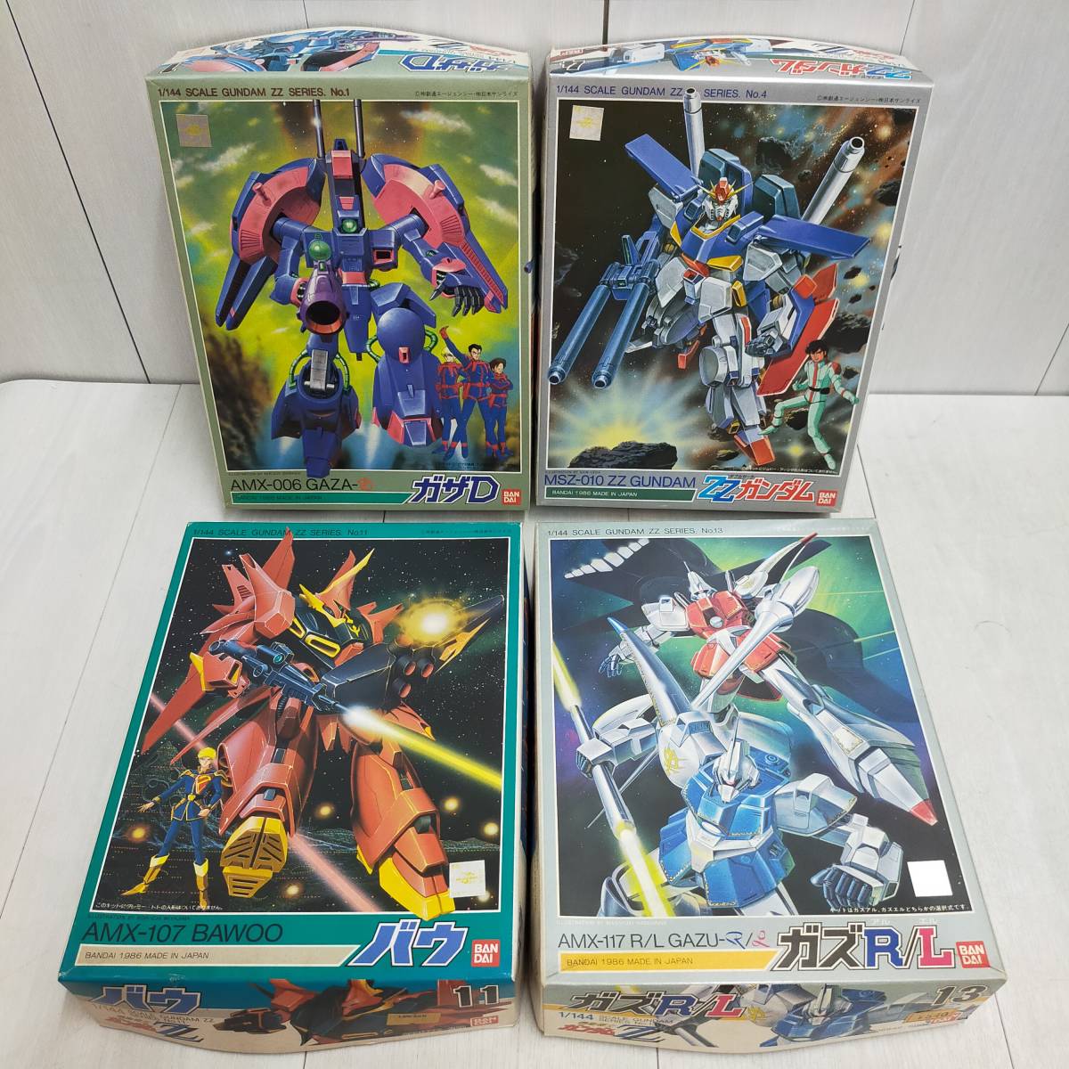 【 送料無料 】 未組立 ◆ バンダイ 機動戦士ガンダムZZ ダブルゼータガンダム ガザＤ ガズR/L バウ 1/144 スケール ガンプラ 模型 趣味