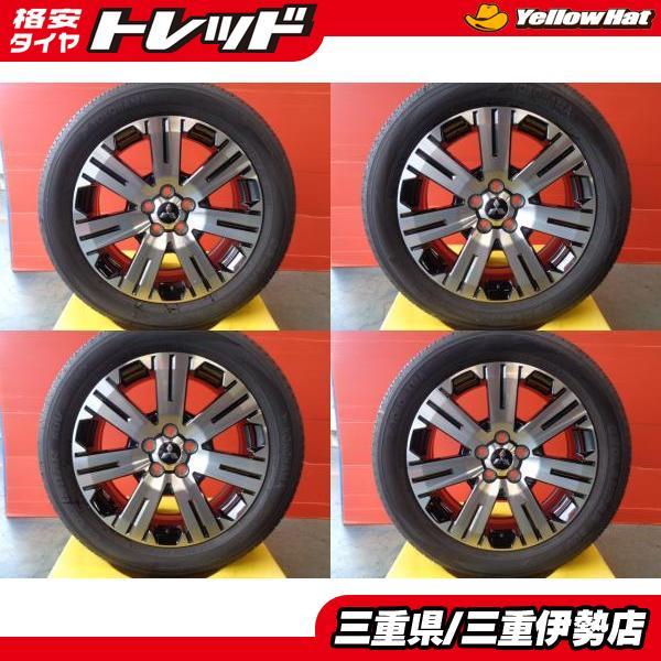 送料無料 225/55R18 ジオランダー G055 三菱 デリカD5純正 18インチ 7.0J +38 5H114 中古 ホイール サマータイヤ 伊勢 RVR