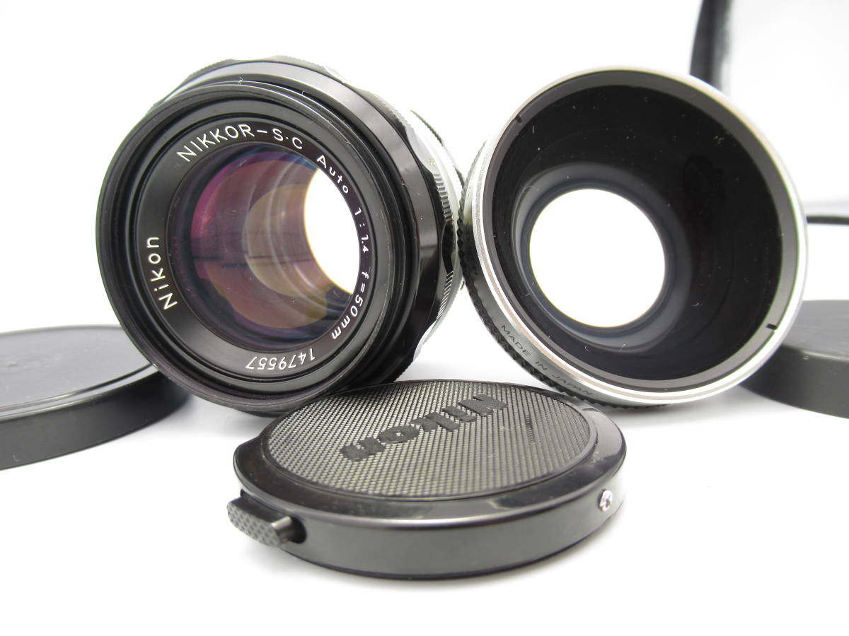 美品 ニコン NIKON 非Ai NIKKOR-S.C Auto 50mm F1.4+Kenko LD-07w 管理