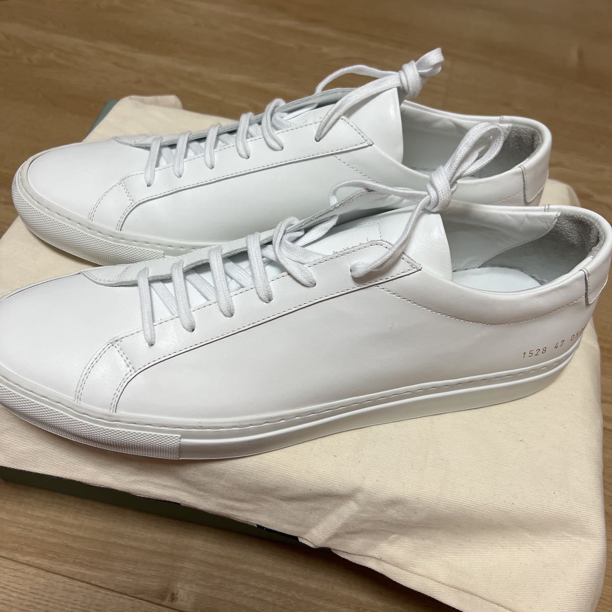 新品 コモン プロジェクト Common Projects 白　スニーカー　レザー　クラシック　サイズ47 32cmホワイト