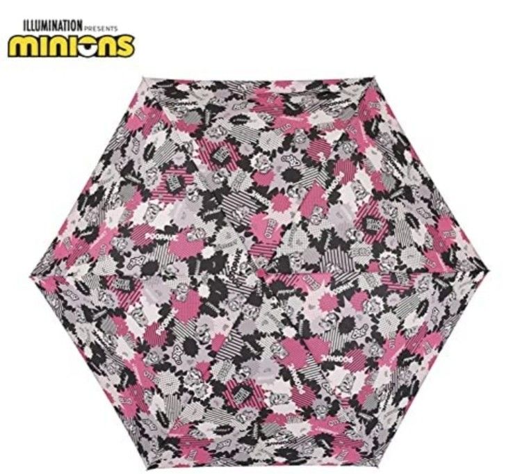 【新品未使用】ミニオン　折り畳み傘　雨晴兼用　ピンク 