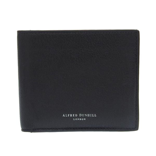 ダンヒル dunhill レザー 二つ折り財布 メンズ ブラック 黒 小銭入れ付き Y02557