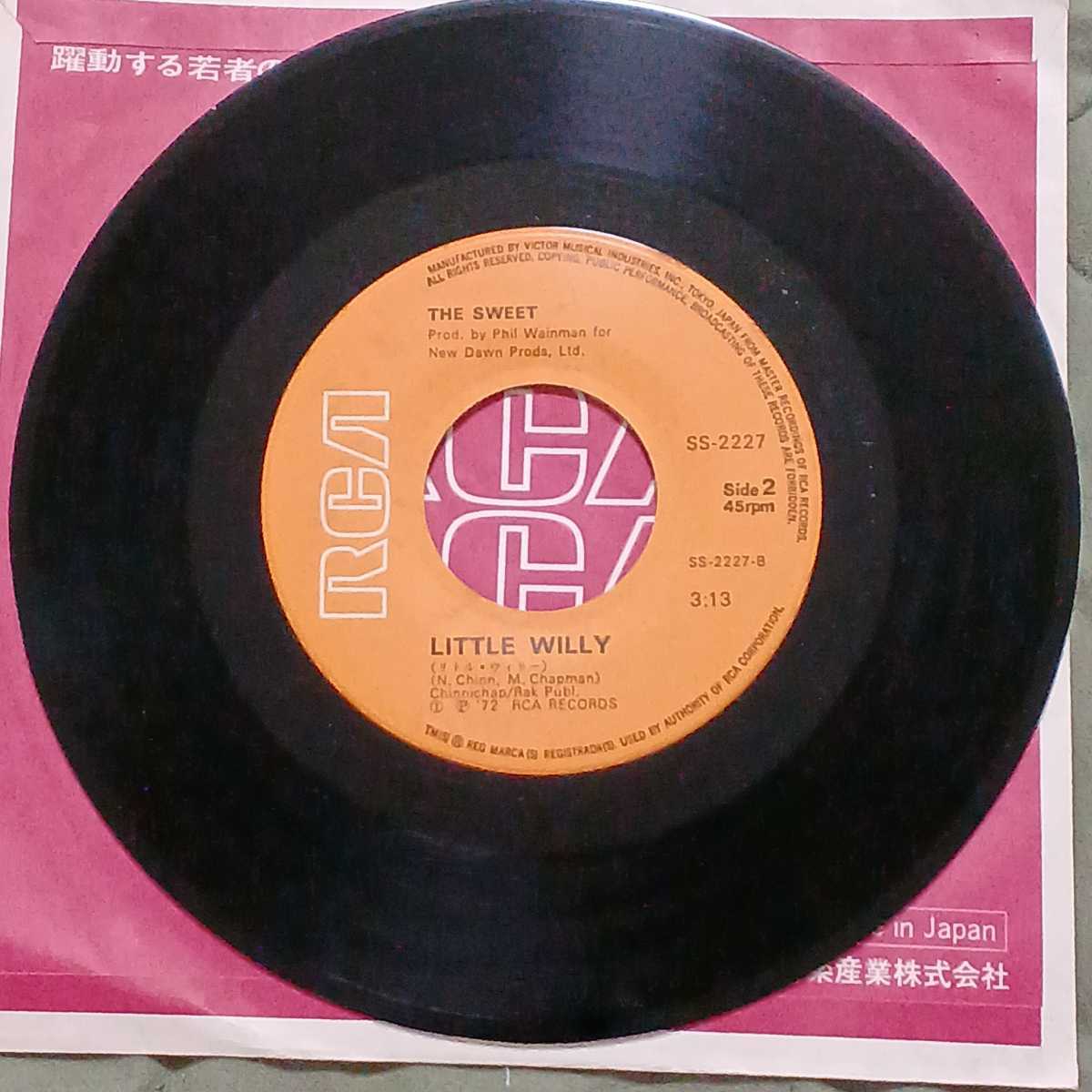  mega rare * domestic record 7inch Single*The Sweet / The * sweet *1972 year <wig* one *bam/ Wig Wam Bam* little * Willie / Little Willy>