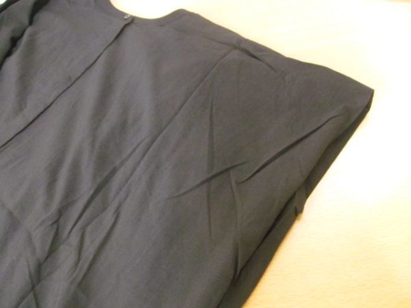 (54277)chocol raffine robe　ショコラフィネローブ　ノーカラー　ブラウス　半袖　ブラック　F　USED_USED