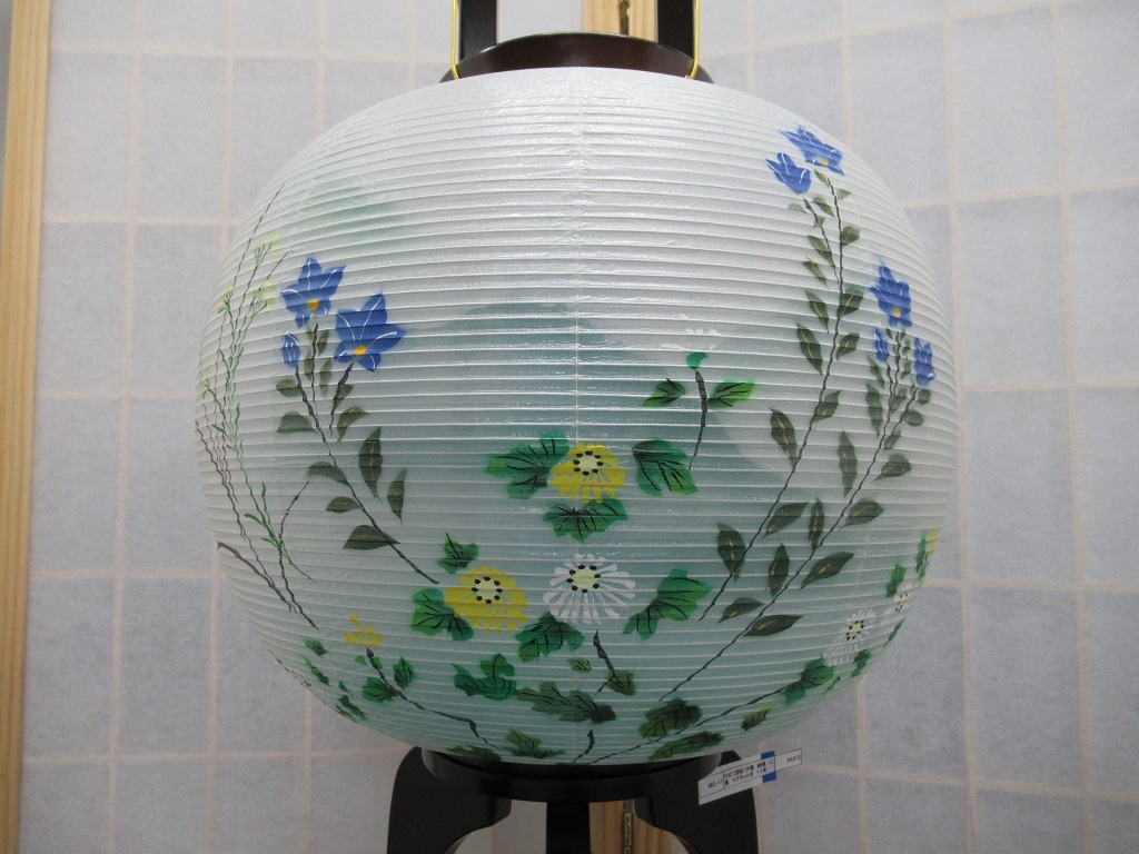 盆提灯「盆提灯/11号/桔梗山水/絹二重絵/1個/マグネット式」 盆提灯「盆提灯/11号/桔梗山水/絹二重絵/1個/マグネット式」