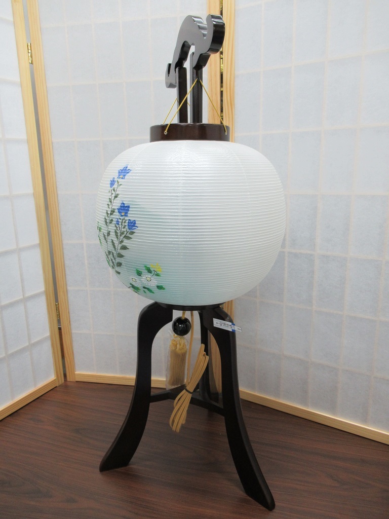 盆提灯「盆提灯/11号/桔梗山水/絹二重絵/1個/マグネット式」伝統 盆提灯「盆提灯/11号/桔梗山水/絹二重絵/1個/マグネット式」伝統