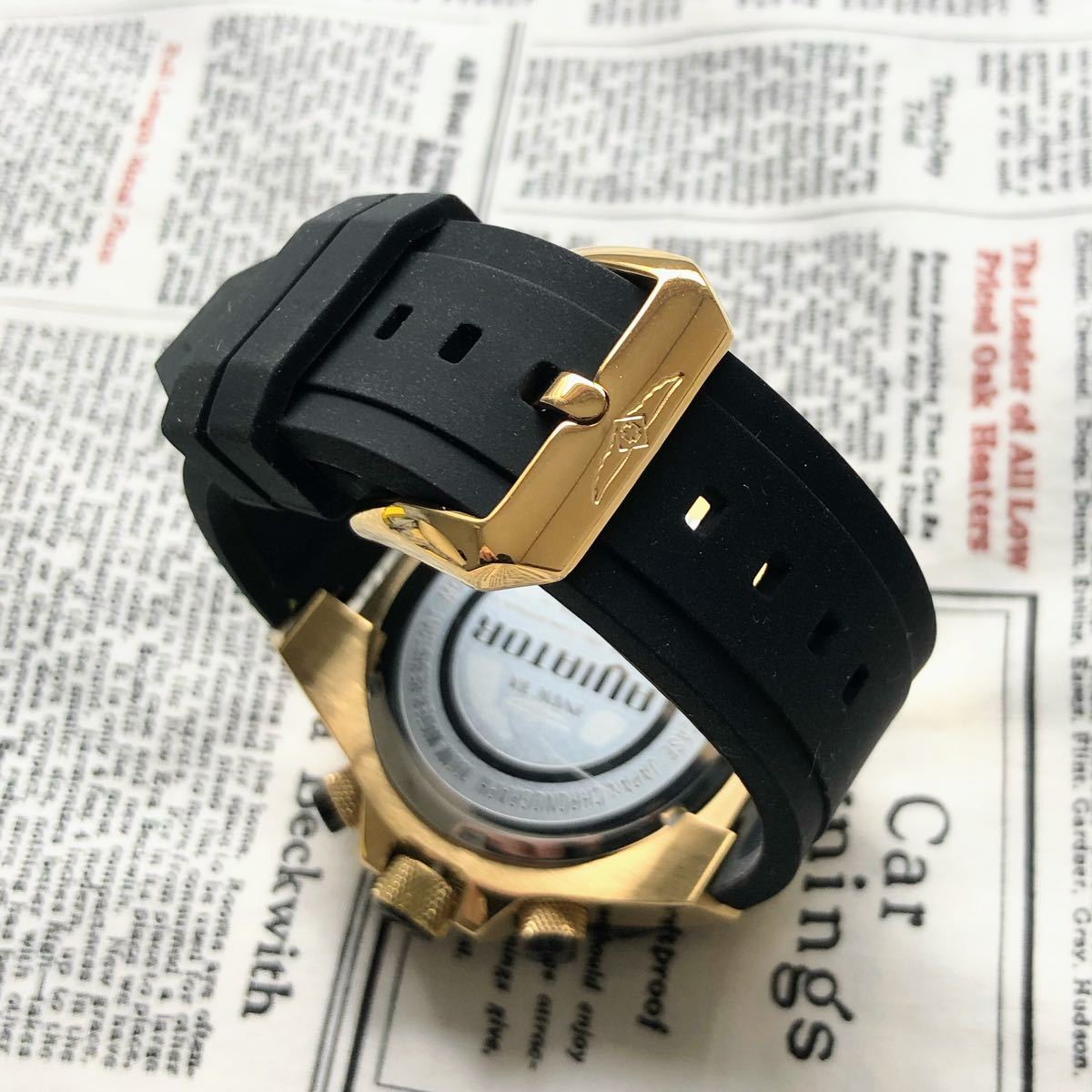 #2696【売切り特価！】メンズ 腕時計 インビクタ Invicta クォーツ 黒文字盤 Quartz 動作良好 クロノグラフ 3針 インヴィクタ カレンダーの画像6