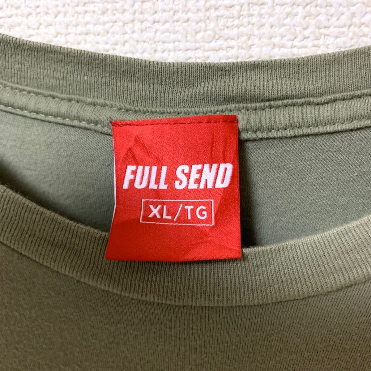 US古着 FULL SEND フルセンド 半袖Tシャツ プリント ゆるだぼ XL ストリート カーキ 