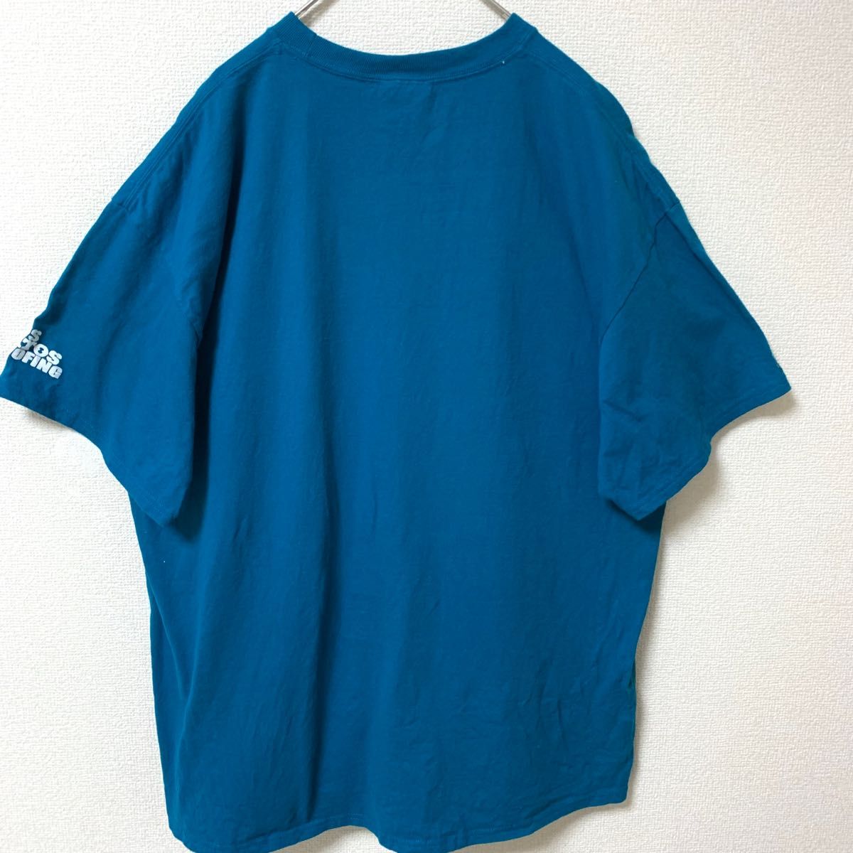 US古着 PORT&COMPANY 半袖Tシャツ NHL サンノゼ・シャークス ホッケー ゆるだぼ XL ブルー ヴィンテージ