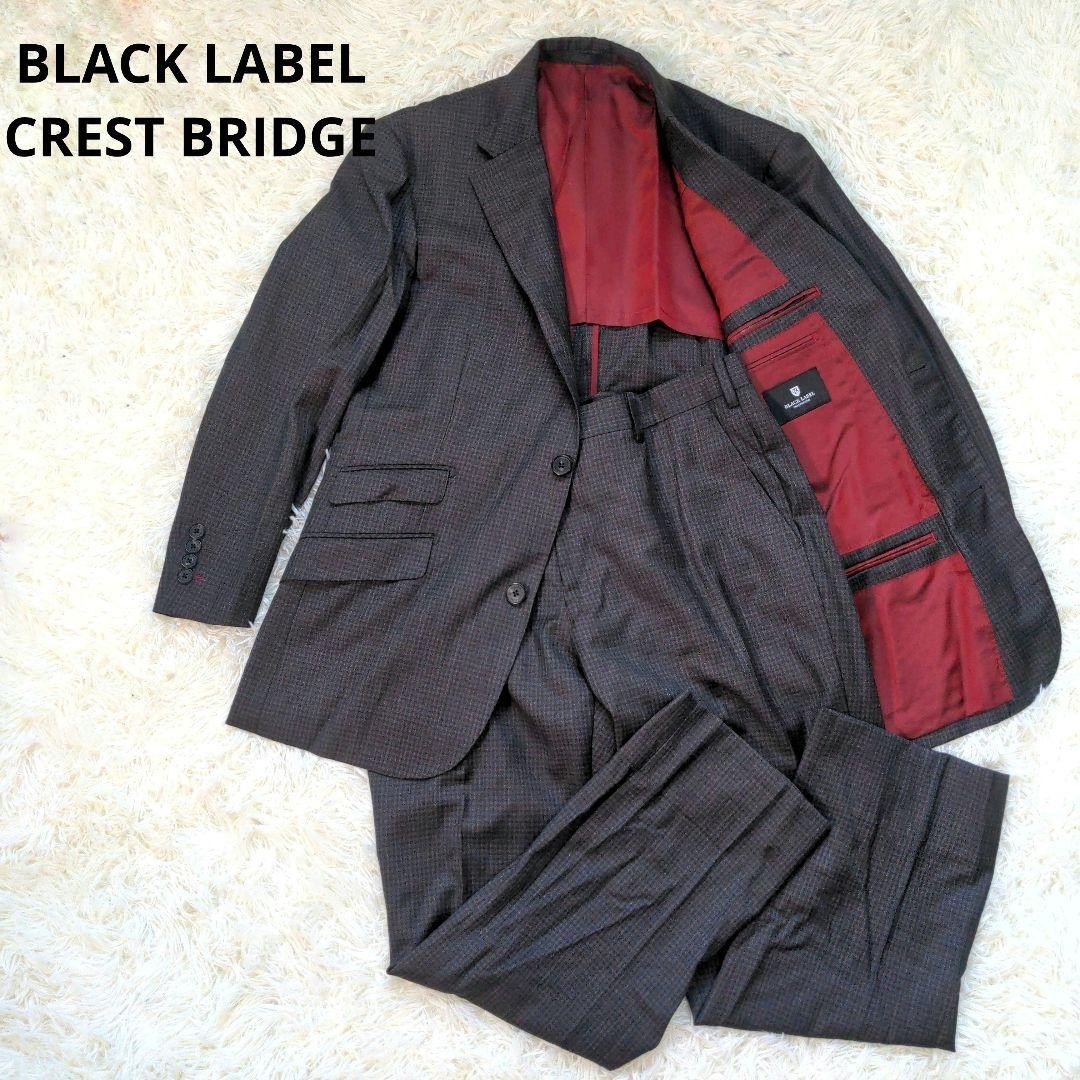 ブラックレーベル クレストブリッジ スーツ セットアップ M~Lサイズ 2B 背抜き チェック BLACK LABEL CREST BRIDGE細身