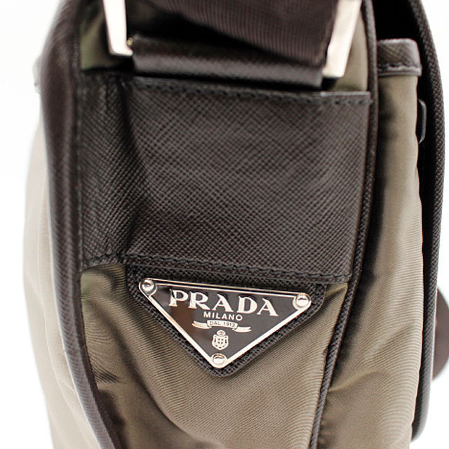 PRADA Prada nylon mesenja- shoulder bag khaki 