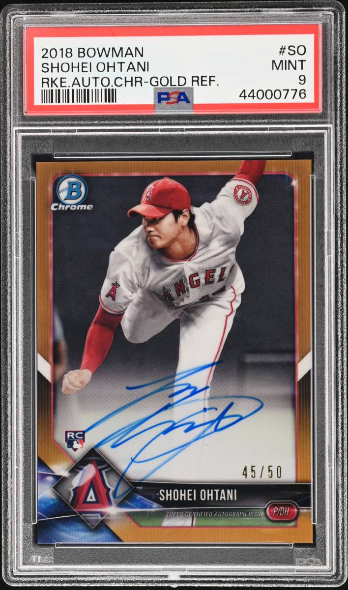 大谷翔平 50枚限定直筆サイン2018 BOWMAN CHROME【GOLD REFRACTOR】金色版 AUTO ルーキー PSA 9 MINT ROOKIE鑑定済み！WBCイチローJORDAN_画像1