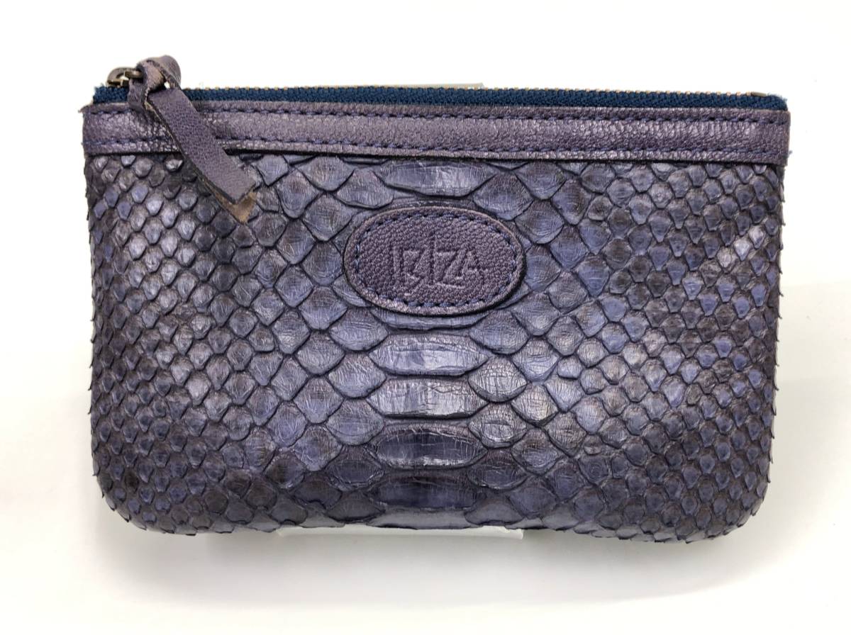 イビザ IBIZA 蛇革 レザー ミニ ポーチ パープル 財布 小銭入れ コイン