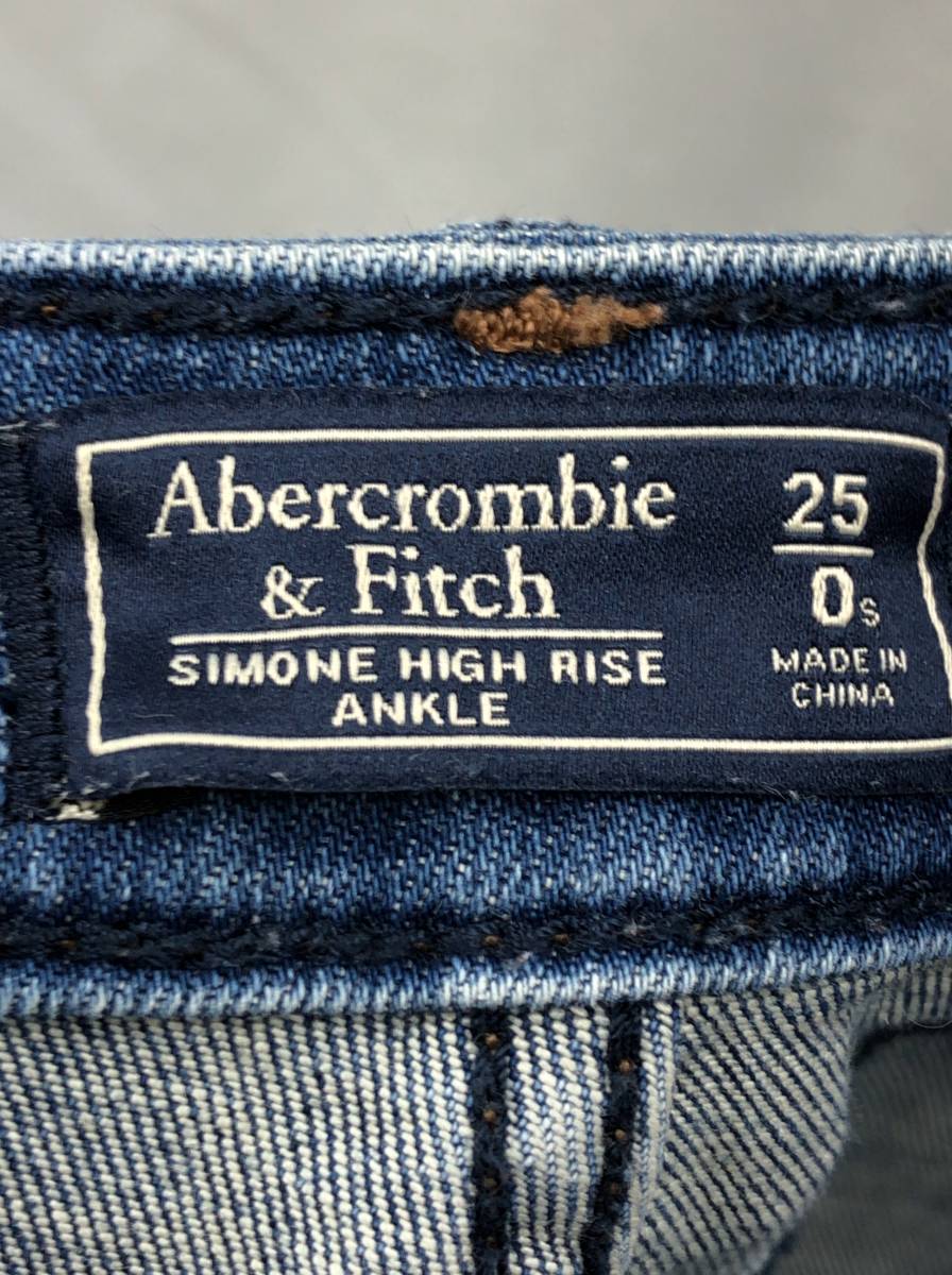 アバクロ Abercrombie & Fitch スキニージーンズ レディース 25/0s サイズ ブルー デニムパンツ アバクロンビー＆フィッチ 23080901_画像3