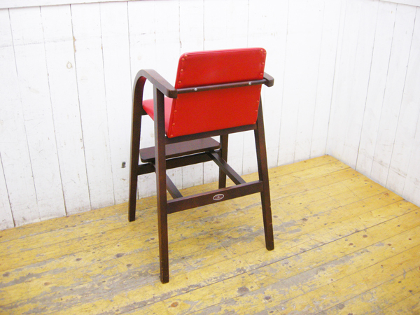  Akita woodworking * baby chair * child chair * bearing surface red * secondhand goods *148913