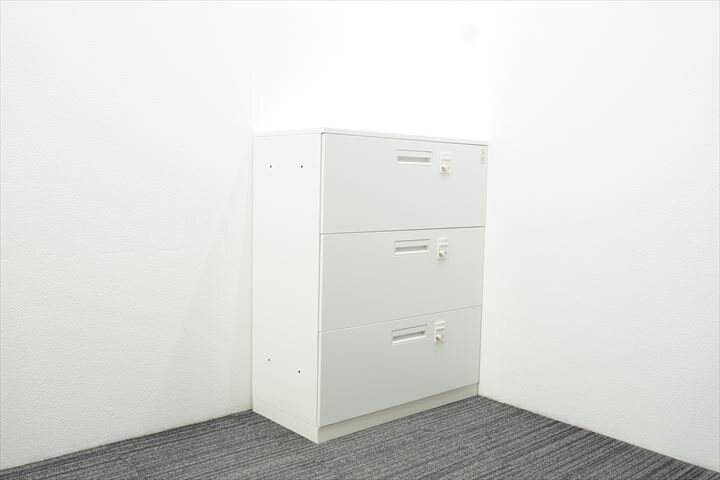 新着 【中古】【2018年製】コクヨ エディア ダイヤル式3段ラテラル書庫(個別ロック) 天板付 H1130 ホワイト キャビネ 新着 【中古】【2018年製】コクヨ エディア ダイヤル式3段ラテラル書庫(個別ロック) 天板付 H1130 ホワイト キャビネ