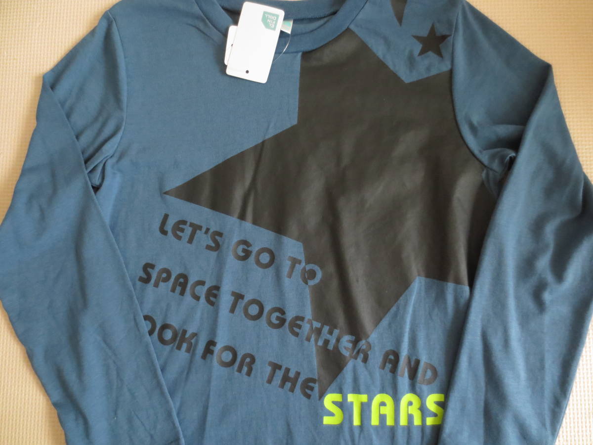  новый товар 140 звезда рисунок принт футболка с длинным рукавом синий Британия знак Logo ученик начальной школы мужчина весна предмет 130cm~ бесплатная доставка 