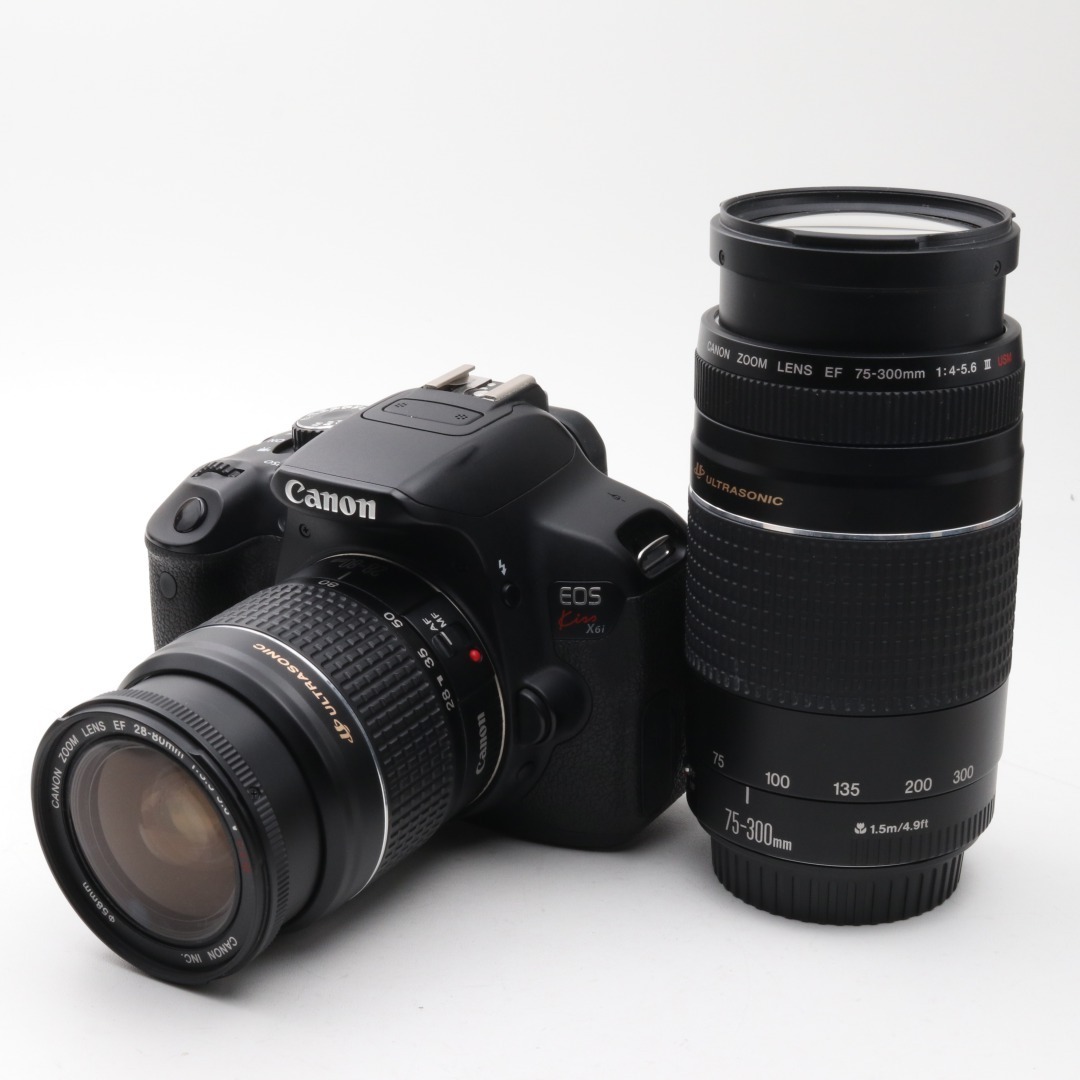 中古 美品 Canon X6i ダブルズームセット キャノン 一眼レフ カメラ 自撮り おすすめ 初心者 入門機 新品SDカード8GB_画像2