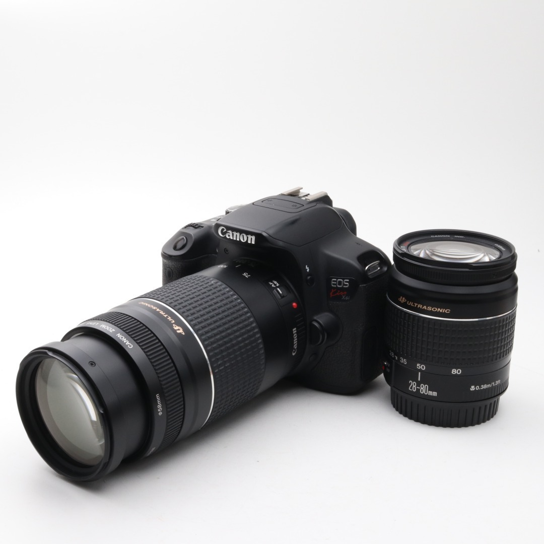 中古 美品 Canon X6i ダブルズームセット キャノン 一眼レフ カメラ 自撮り おすすめ 初心者 入門機 新品SDカード8GB_画像1