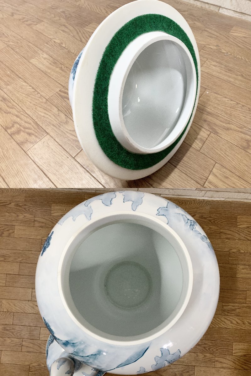 有田焼 伝統工芸美術 金龍窯 龍成作 染付 飾り壺 山水図 沈香壷 有田焼 伝統工芸美術 金龍窯 龍成作 染付 飾り壺 山水図 沈香壷