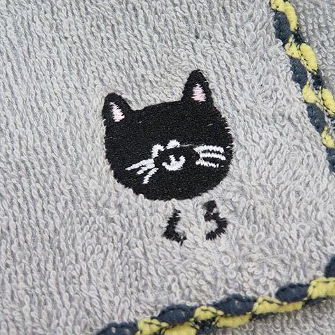 2枚セット★可愛い猫の刺繍ミニタオル ハンカチ お子様にもオススメ! 通園/通学グッズ 服飾雑貨 プチギフトにもオススメ! 三毛猫 黒猫_画像3