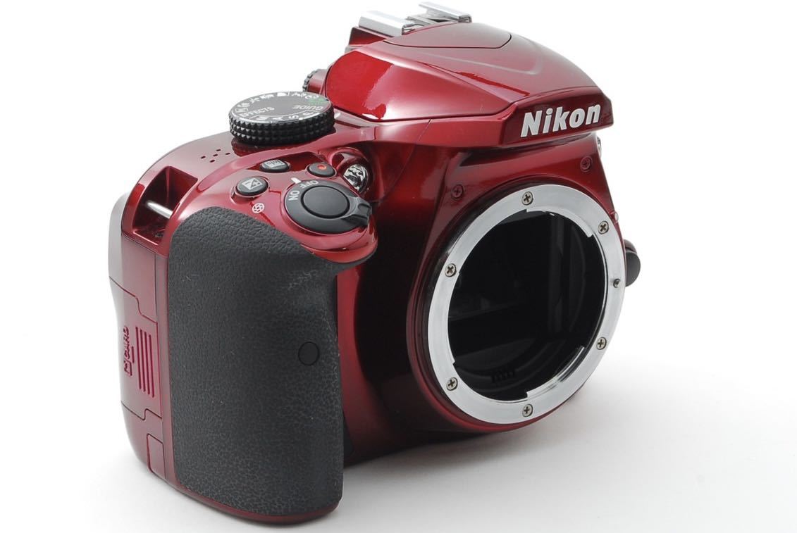 新品登場 D3400 ニコン Nikon 美品 RED 一眼レフ ダブルズームレンズ