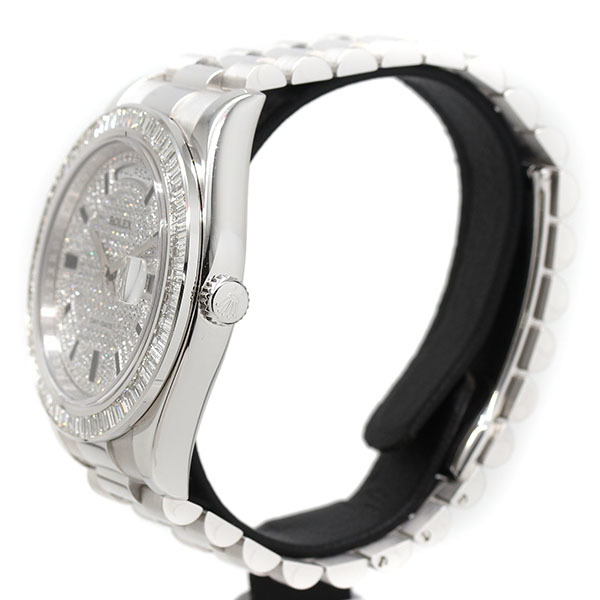 ロレックス ROLEX デイデイトII 218239 V番 ベゼルダイヤ ダイヤ文字盤 K18WG メンズ腕時計 自動巻き アフターダイヤ_画像2