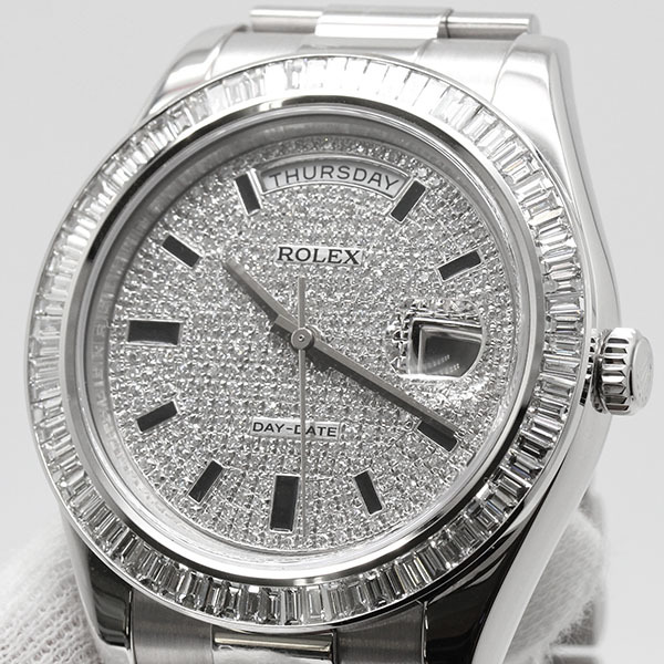ロレックス ROLEX デイデイトII 218239 V番 ベゼルダイヤ ダイヤ文字盤 K18WG メンズ腕時計 自動巻き アフターダイヤ_画像9