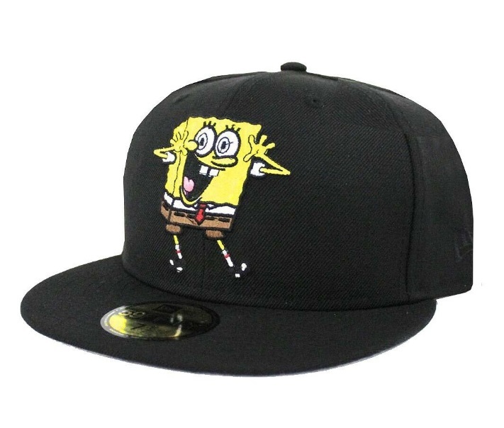スポンジボブ ☆ New Era フラット 黒 キャップ A-