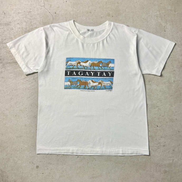 PHILIPPINES Pusong Pinoy フィリピン タガイタイ スーベニア アート Tシャツ メンズM相当_画像2