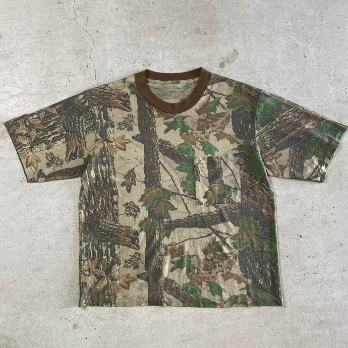 Realtree リアルツリーカモ 総柄 プリントTシャツ メンズM相当_画像2