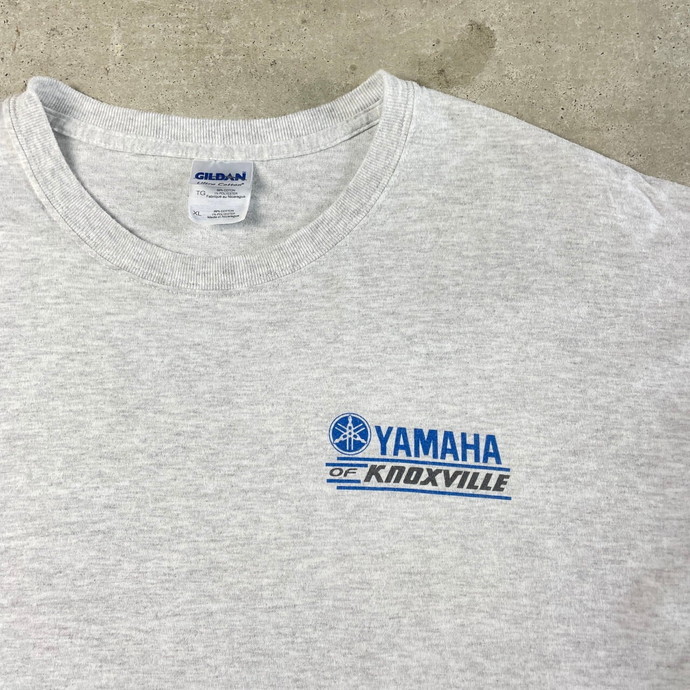 00年代 YAMAHA ヤマハ モーターサイクル 企業ロゴ アドバタイジング 両面プリント Tシャツ メンズL_画像6