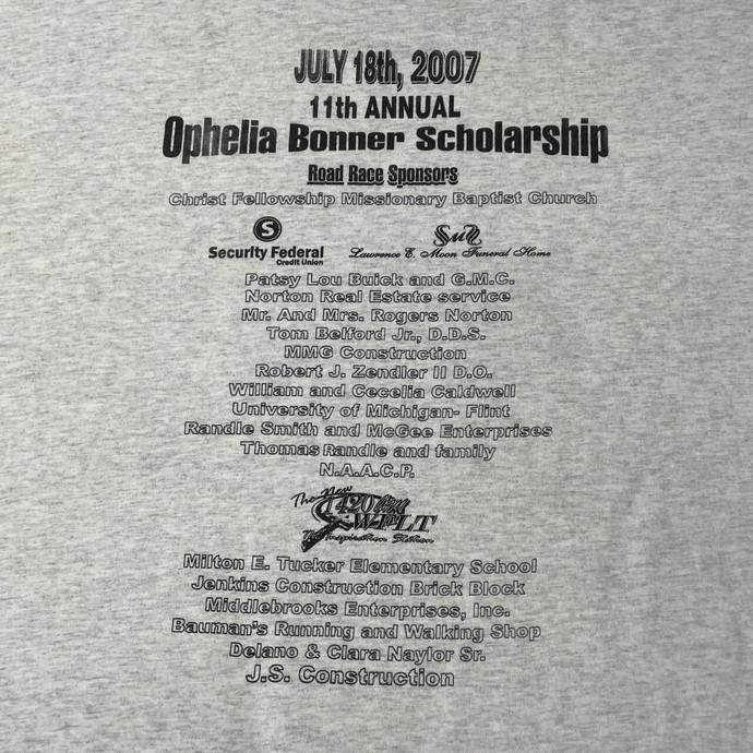 00年代 OPHELIA BONNER SCHOOLARSHIP ROAD RACE マラソン アート プリント Tシャツ メンズXL_画像8