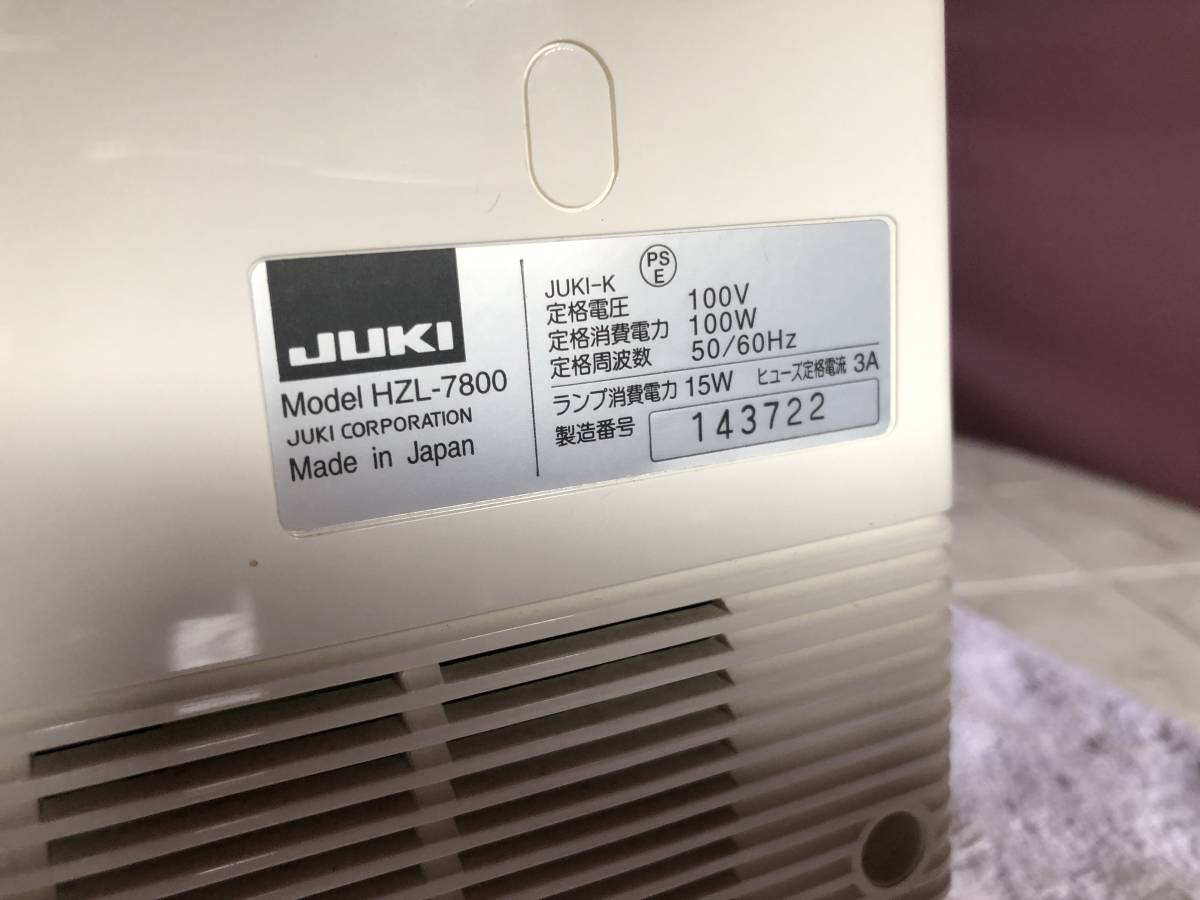 YU-610　人気のJUKI ジューキ　コンピュータ ミシン THE MISIN HZL-7800 　現状　針が上下に動くことを確認済み！　ゆ/120_画像6