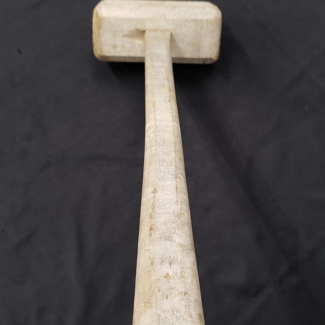  star anise . arrow length 106cm weight 4.5kg...kakeya old tool old .. wooden Hammer large wooden hammer . strike . both . large Hammer carpenter's tool construction dismantlement [170t2921]