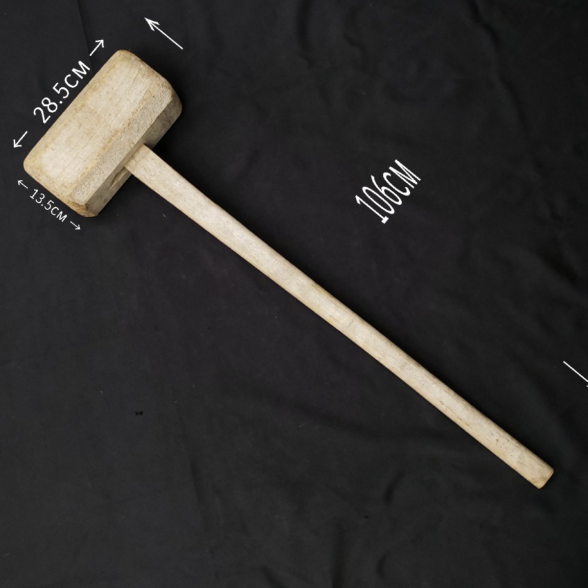  star anise . arrow length 106cm weight 4.5kg...kakeya old tool old .. wooden Hammer large wooden hammer . strike . both . large Hammer carpenter's tool construction dismantlement [170t2921]