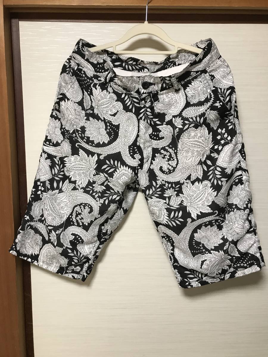 44* beautiful goods * shellac peiz Lee pattern shorts shorts short bread SHELLAC black white black white ji- bread jeans 