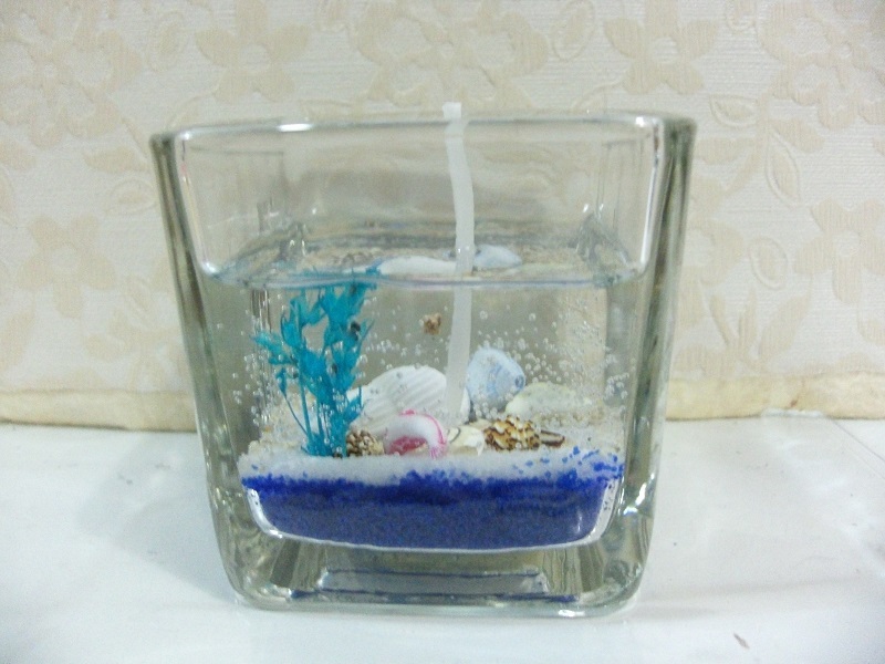 * gel candle blue hand made 0