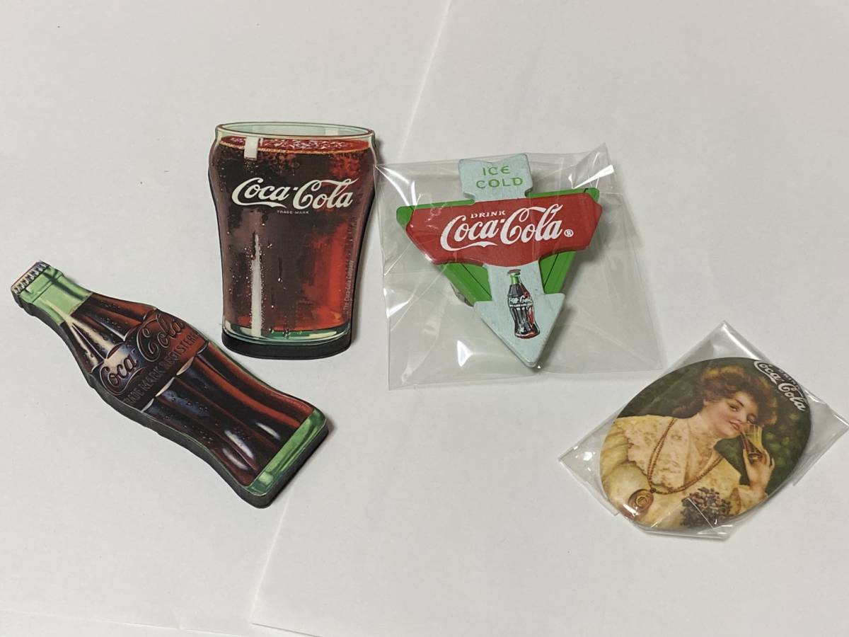 コカ・コーラ Coca-Cola マグネット 磁石 3点 + ヴィンテージ 手鏡 展示未使用品 訳あり_画像1