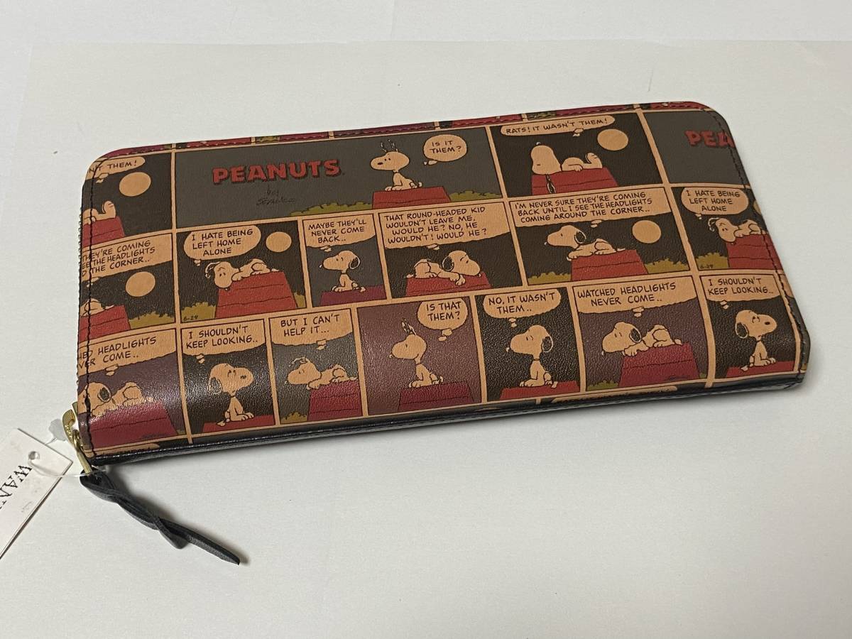  Peanuts PEANUTS Snoopy SNOOPY round Zip long wallet exhibition unused goods 