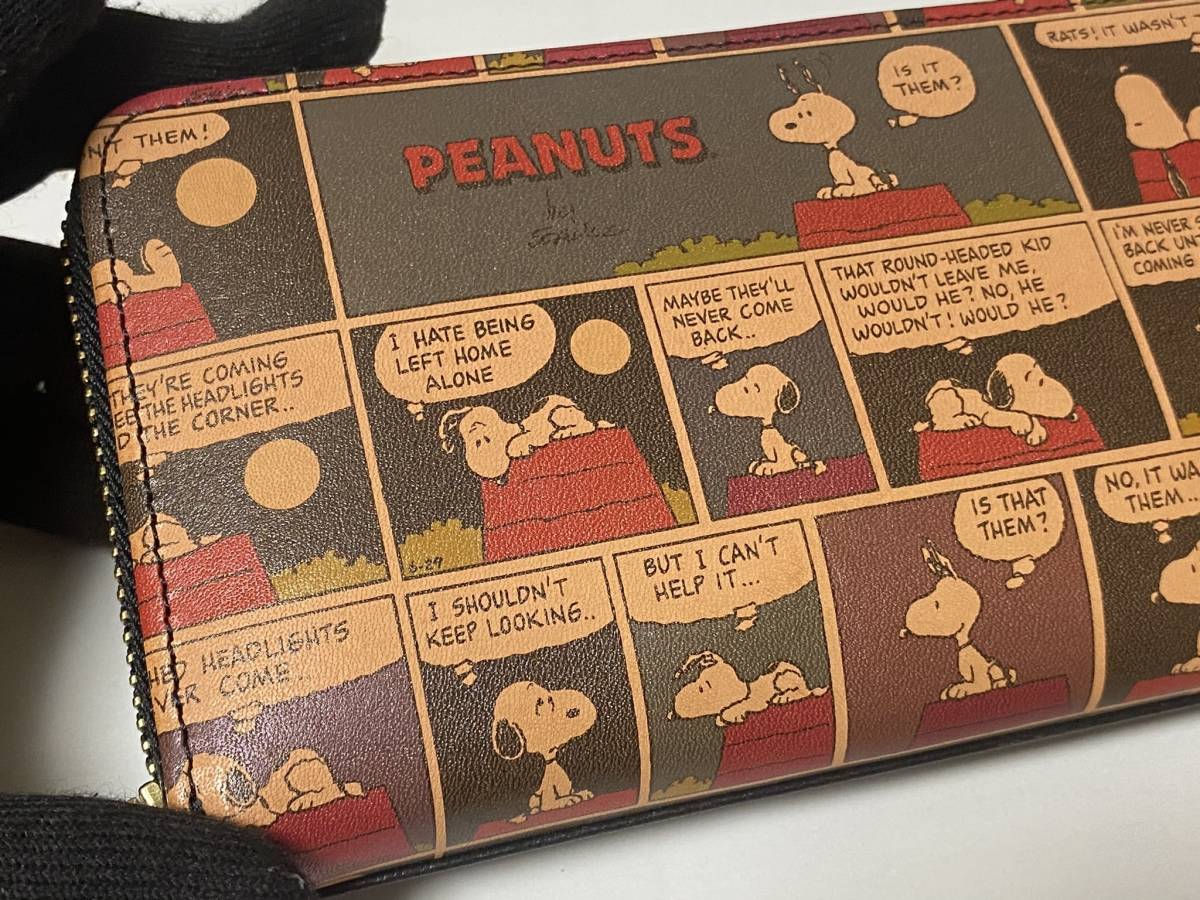  Peanuts PEANUTS Snoopy SNOOPY round Zip long wallet exhibition unused goods 